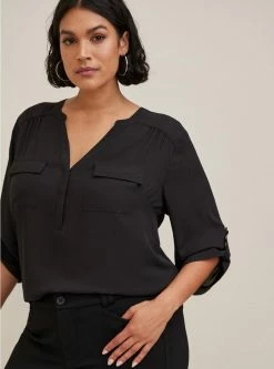 TORRID Harper Georgette Pullover 3/4 Sleeve Blouse