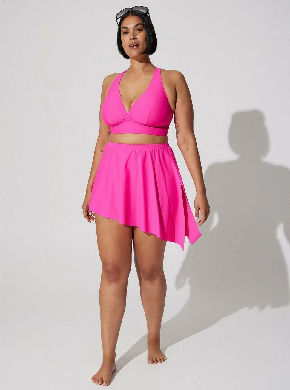 TORRID High Rise Mid Length Side Tie Swim Skirt With Brief - Image 3