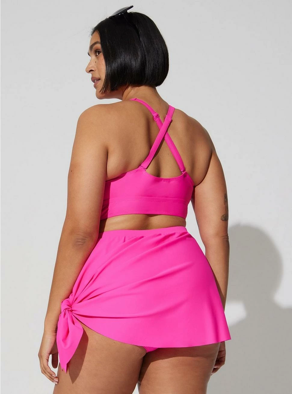 TORRID High Rise Mid Length Side Tie Swim Skirt With Brief - Image 4