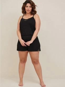 TORRID Super Soft Lace Trim Sleep Romper