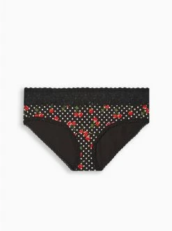 TORRID Cotton Mid-Rise Hipster Lace Trim Panty