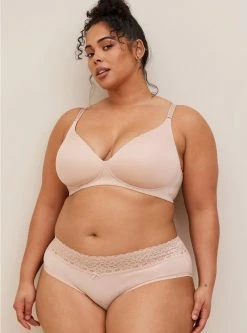 TORRID Cotton Mid-Rise Hipster Lace Trim Panty