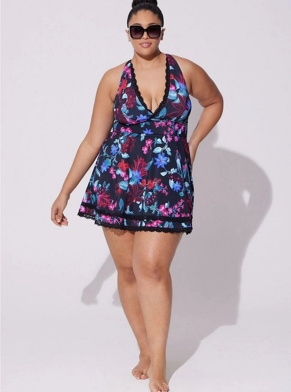 TORRID Wireless Mid Lace Trimmed Swim Dress With Brief - Image 2