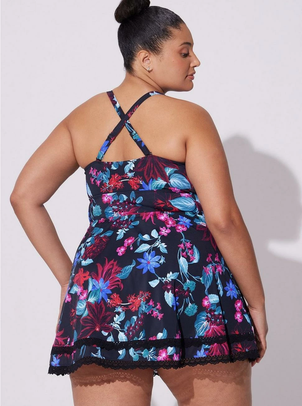 TORRID Wireless Mid Lace Trimmed Swim Dress With Brief - Image 4