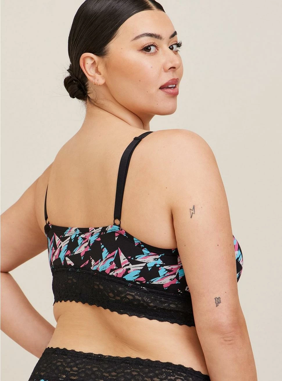 TORRID Lightly Lined Cotton Lace Hem Bralette - Image 3