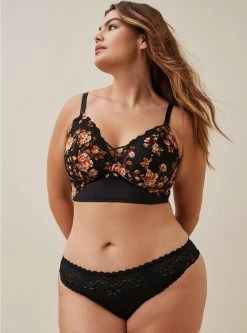 TORRID Second Skin Mid-Rise Bikini Lace Trim Panty