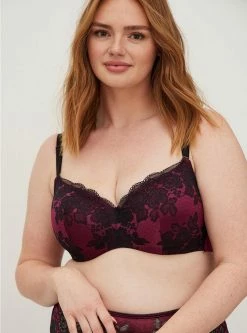 Null Full-Coverage Balconette Lightly Lined Two Tone Lace 360° Back Smoothing™ Bra