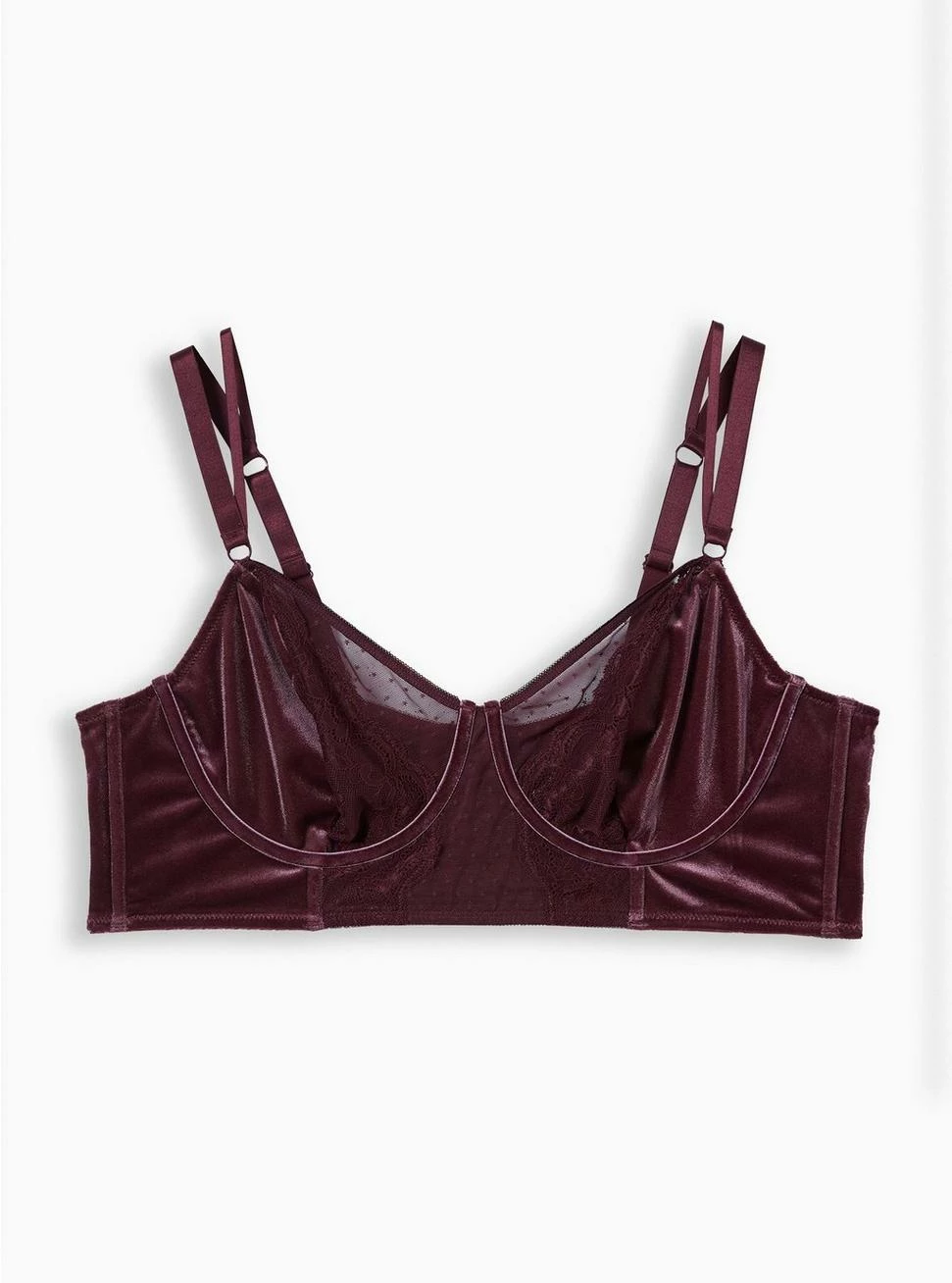 Null Velour And Lace Underwire Bra - Image 4