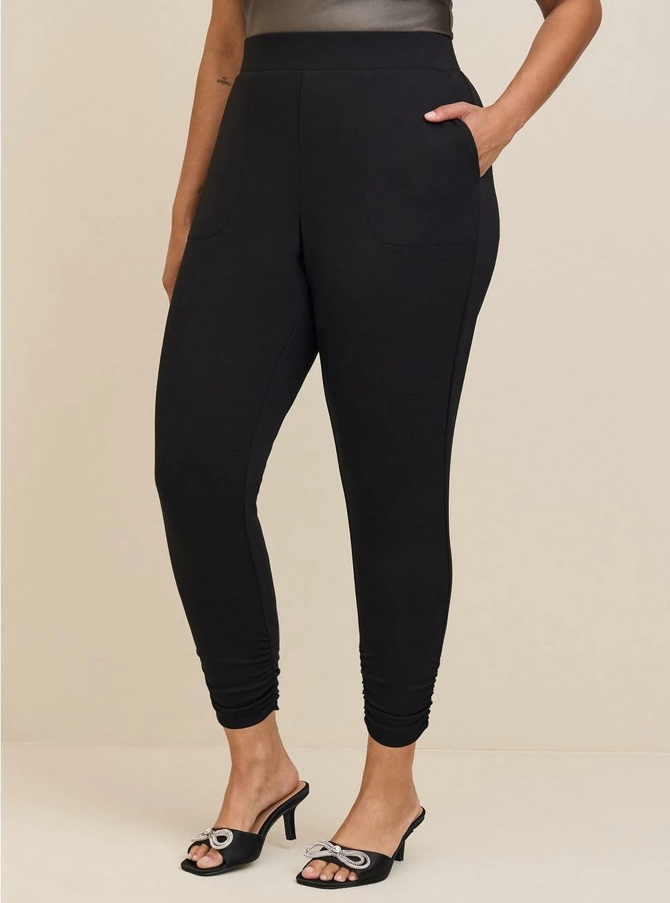 TORRID Crop Pull-On Skinny Studio Cupro High-Rise Side Cinch Pant (Regular) - Image 2