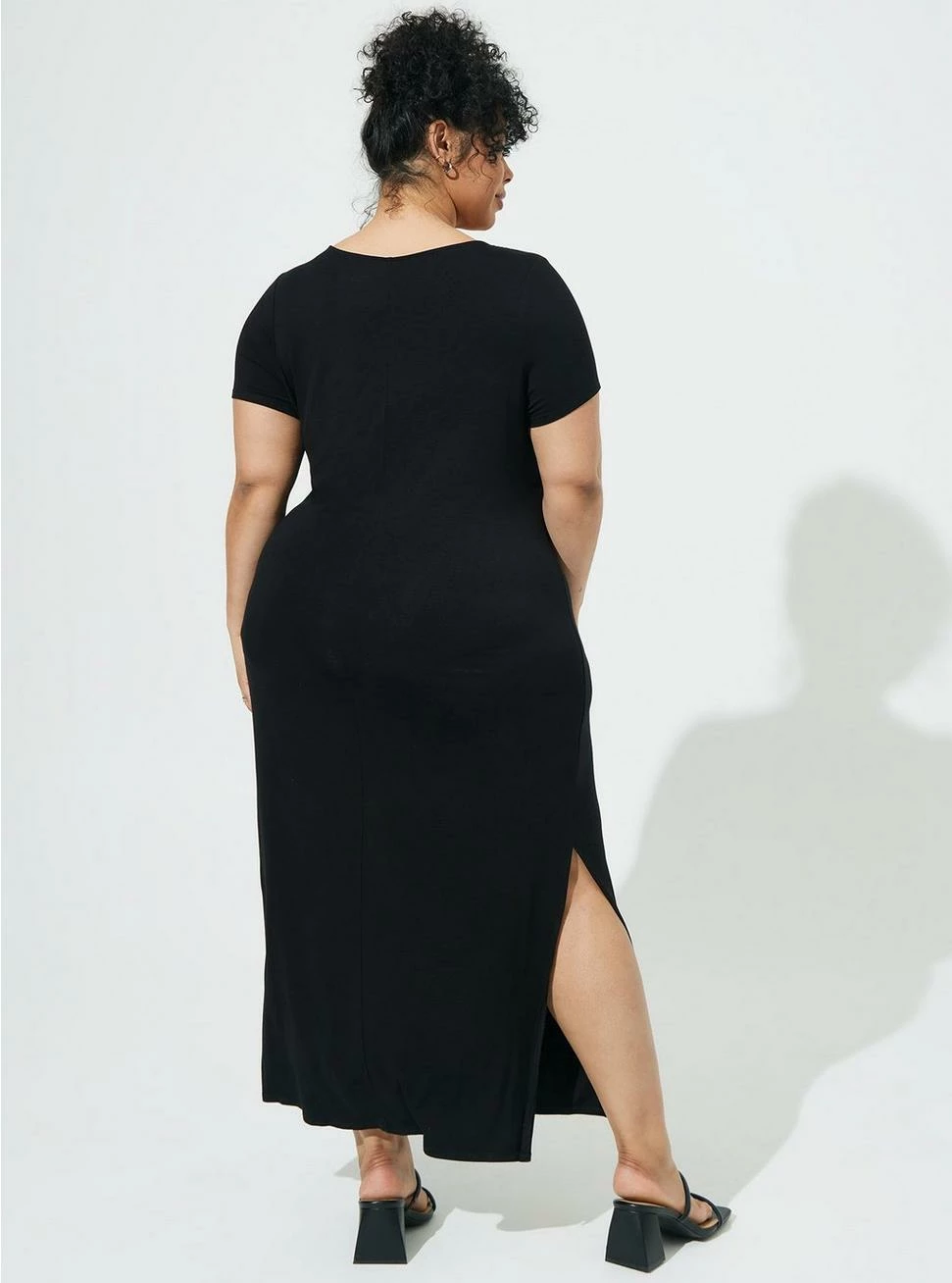 TORRID Side Slit Maxi Dress - Super Soft Black - Image 2