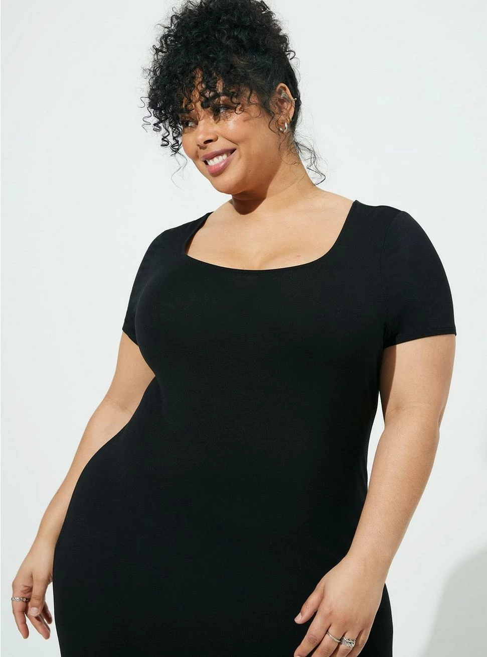 TORRID Side Slit Maxi Dress - Super Soft Black - Image 3