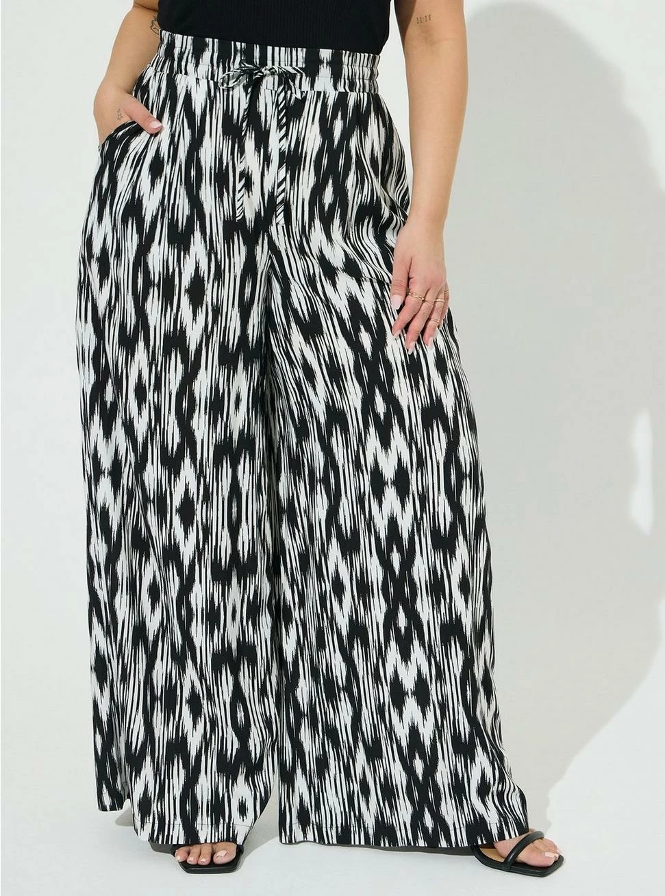 TORRID Pull-On Wide Leg Stretch Challis High-Rise Pant - Image 2