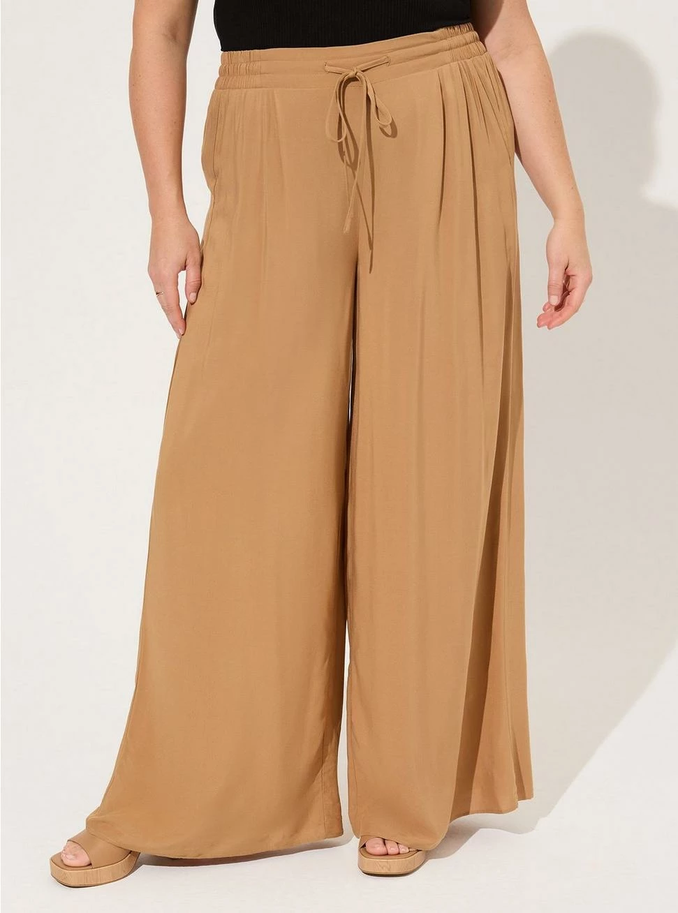 TORRID Pull-On Wide Leg Stretch Challis High-Rise Pant - Image 2