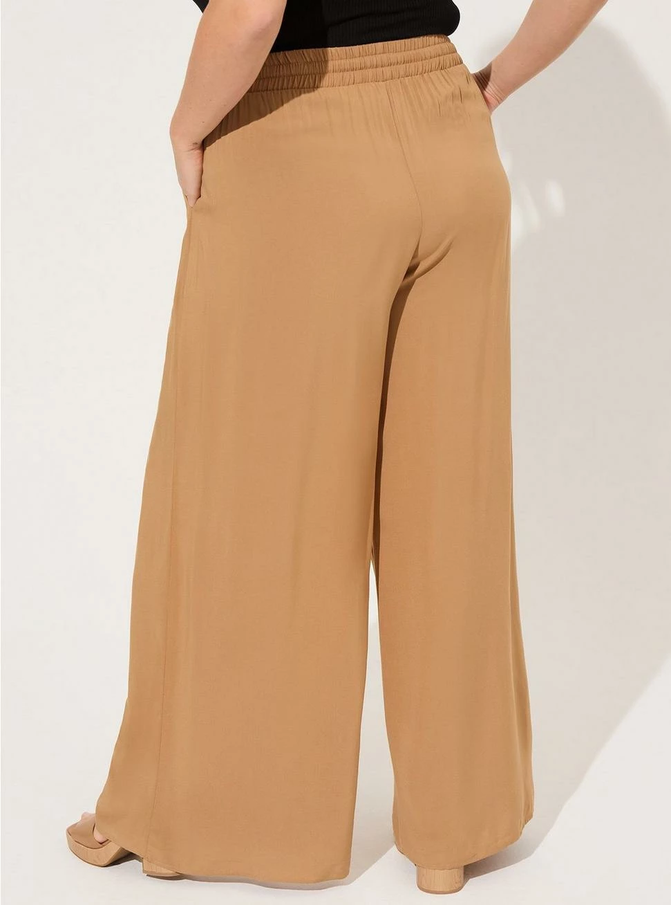 TORRID Pull-On Wide Leg Stretch Challis High-Rise Pant - Image 3