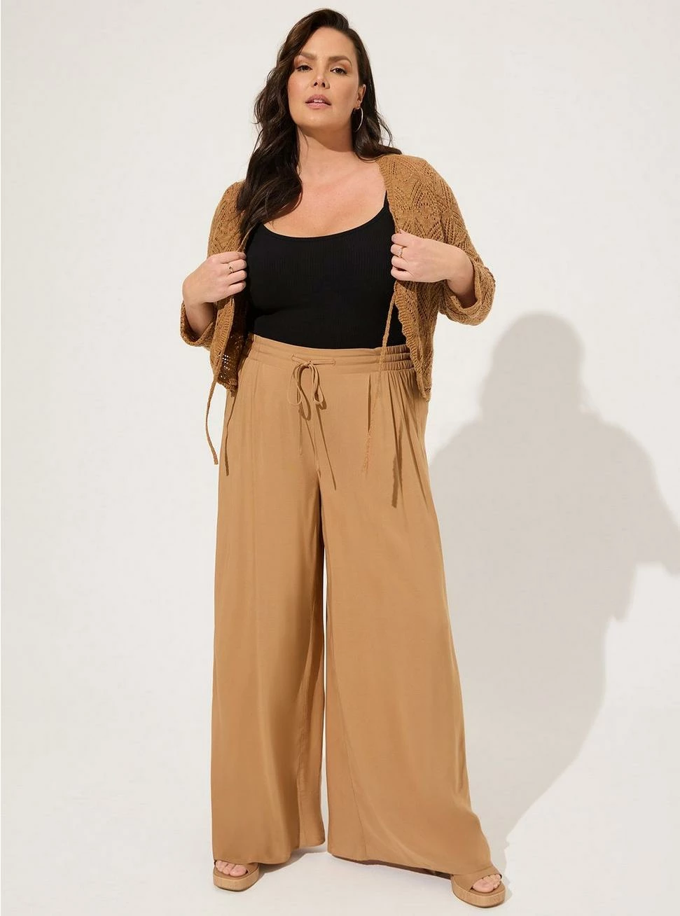TORRID Pull-On Wide Leg Stretch Challis High-Rise Pant