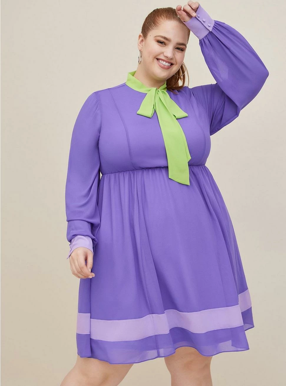 TORRID Scooby Doo Daphne Chiffon Fit N Flare Dress - Image 2