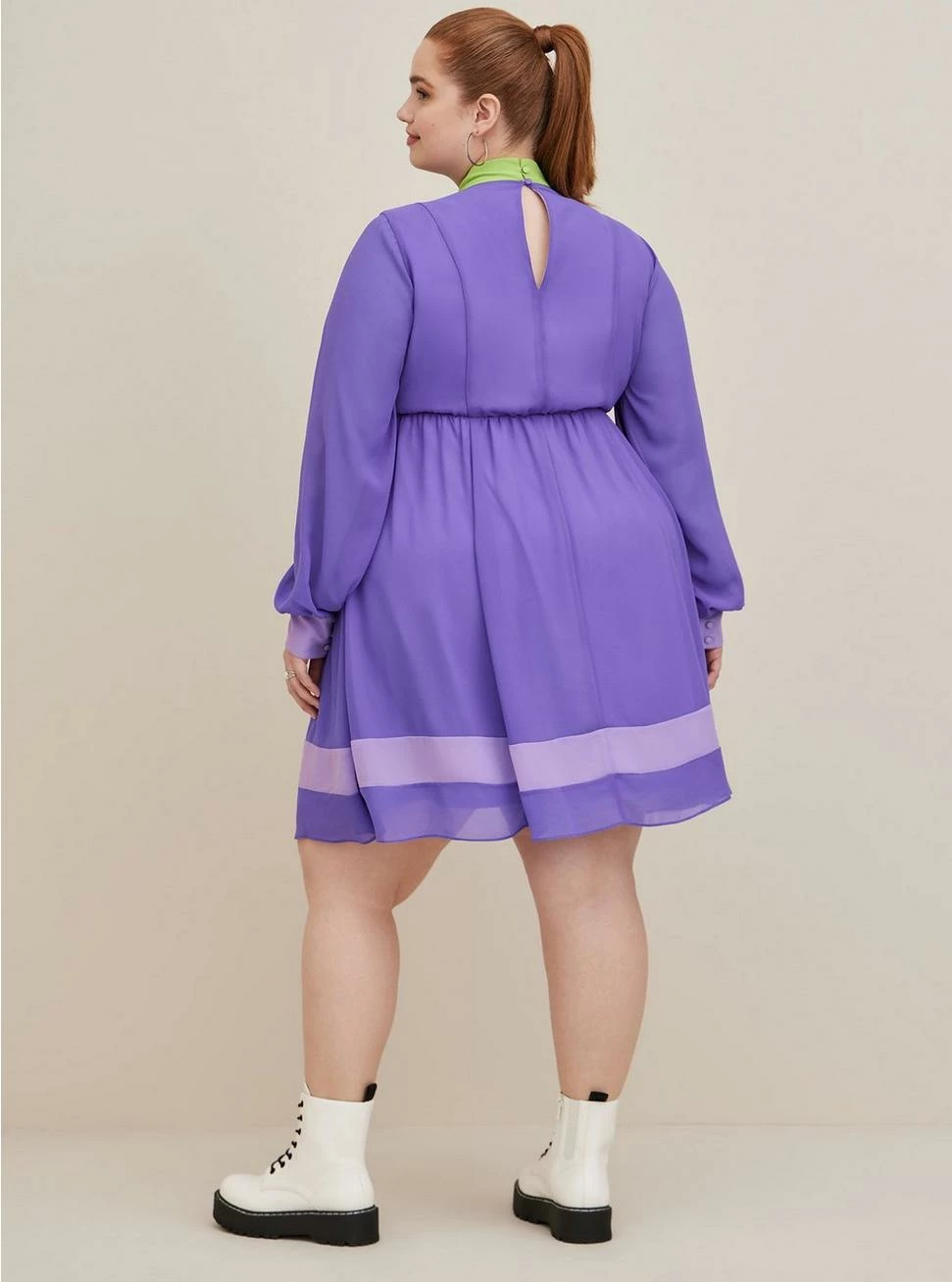 TORRID Scooby Doo Daphne Chiffon Fit N Flare Dress - Image 3