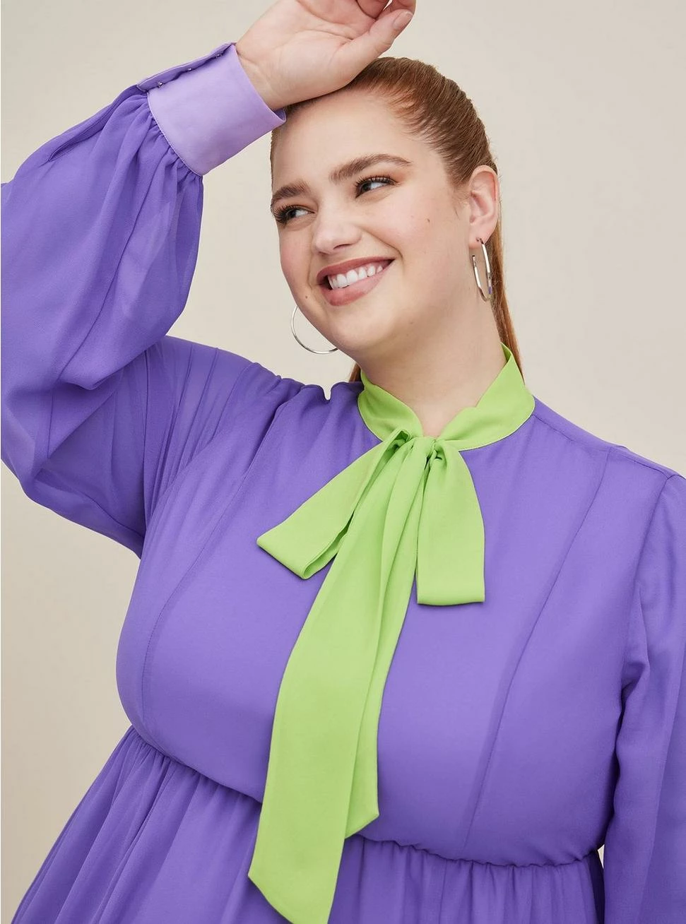 TORRID Scooby Doo Daphne Chiffon Fit N Flare Dress - Image 4