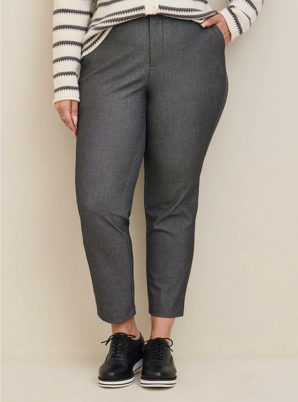 TORRID Comfort Flex Waistband Slim Taper Studio Luxe Woven High-Rise Pant - Image 2