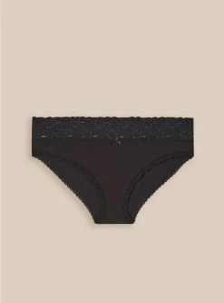 TORRID Cotton Mid-Rise Bikini Lace Trim Panty