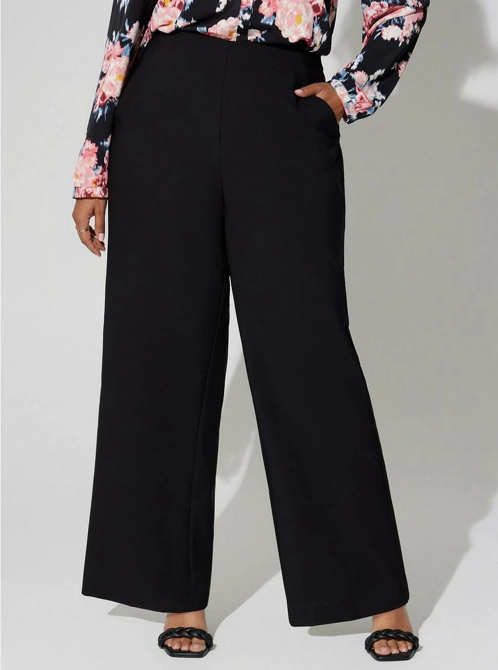 TORRID Pull-On Wide Leg Studio Refined Crepe High-Rise Pant - Image 2