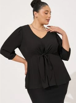 TORRID Georgette Tie-Front Blouse