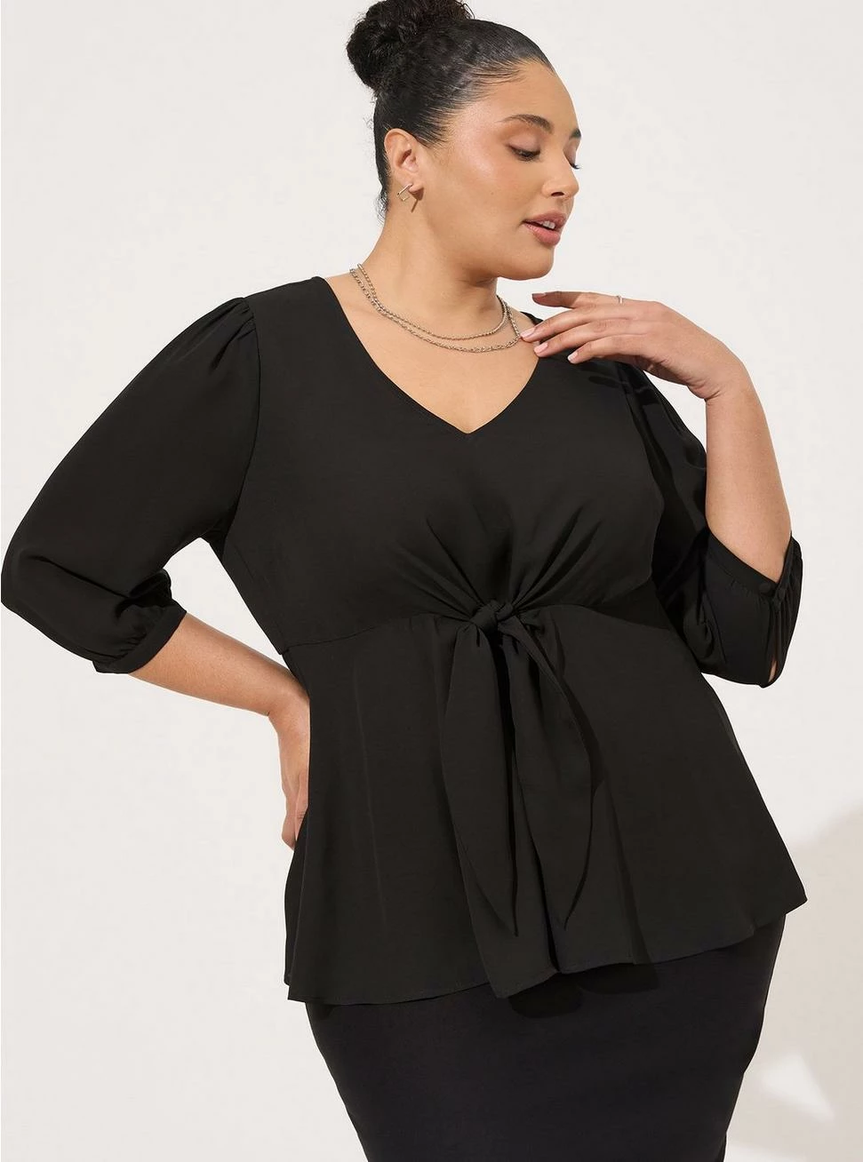 TORRID Georgette Tie-Front Blouse