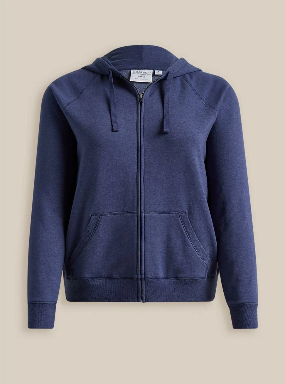 TORRID Classic Fit Super Soft Fleece Zip Up Raglan Hoodie - Image 4