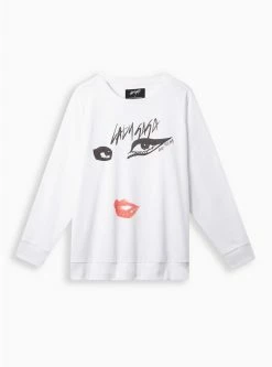 Null Lady Gaga Cozy Fleece Crew Neck Sweatshirt