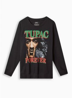 Null Tupac Cozy Fleece Crew Neck Sweatshirt