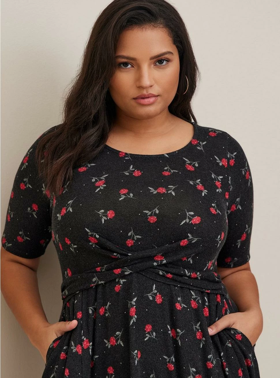 TORRID Mini Hacci Wrap Front Skater Dress - Image 4