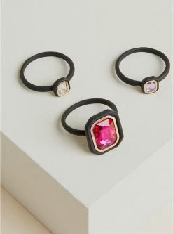 TORRID Rubberized Stone Cocktail Ring Set