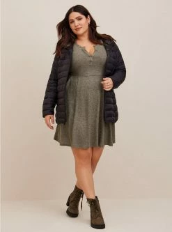 TORRID Mini Super Soft Plush Puff Sleeve Skater Dress