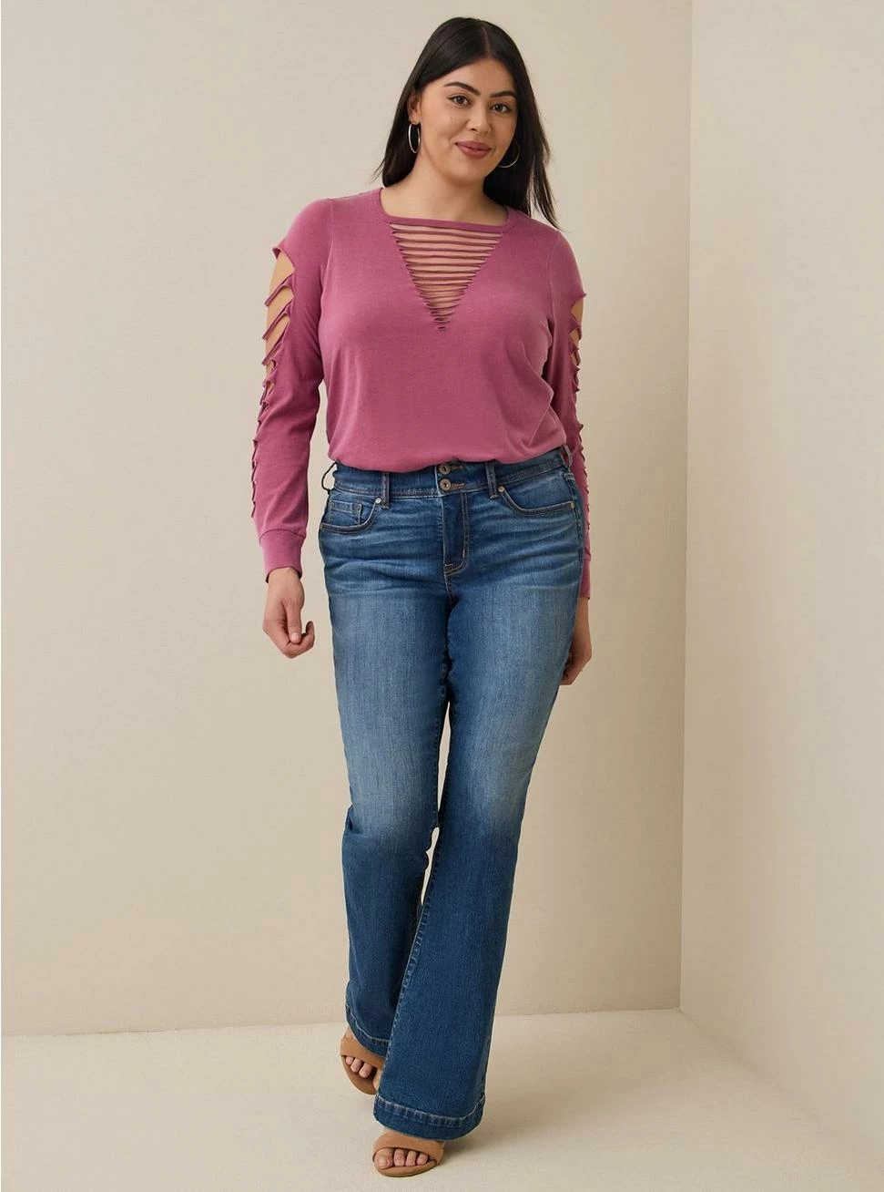 TORRID Classic Fit Cotton Crew Neck Slasher Tee - Image 2