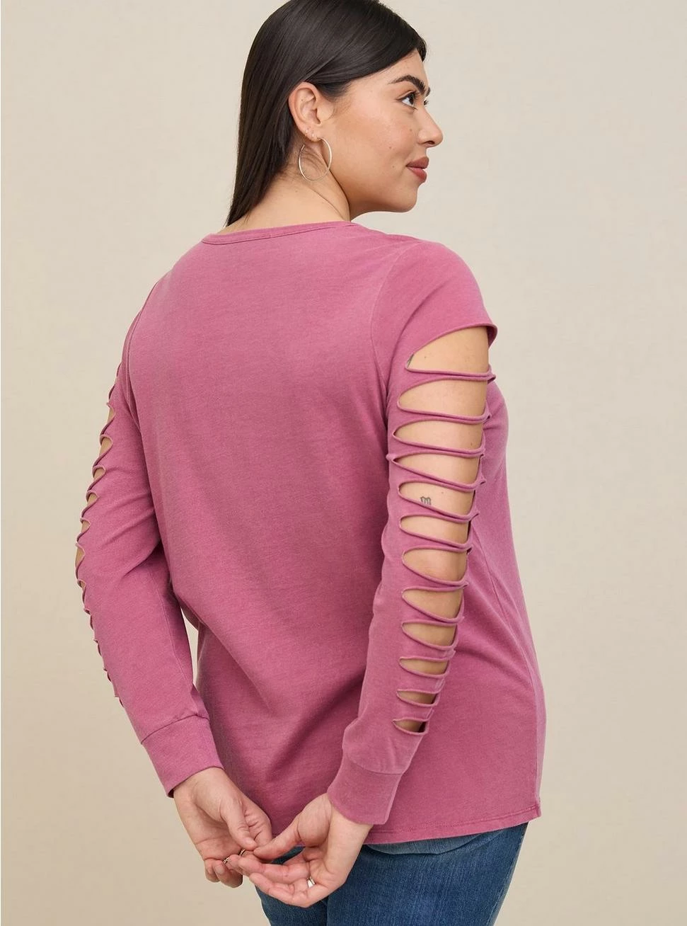 TORRID Classic Fit Cotton Crew Neck Slasher Tee - Image 3