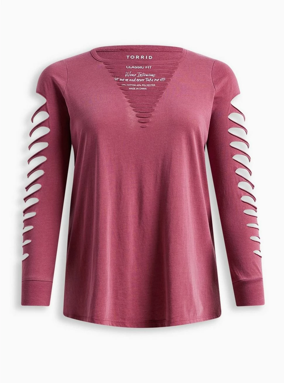 TORRID Classic Fit Cotton Crew Neck Slasher Tee - Image 4