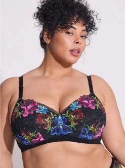 TORRID Wire-Free Lightly Lined Photo Floral Lace 360° Back Smoothing® Bra