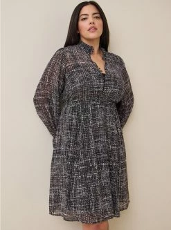 TORRID Mini Chiffon Mock Neck Dress