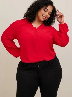 TORRID Harper Georgette Pullover Long Sleeve Blouse