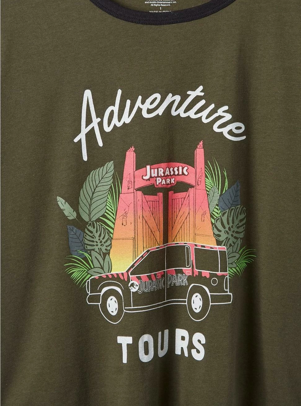 TORRID Jurassic Park Classic Fit Crop Ringer Tee - Image 4