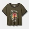 TORRID Jurassic Park Classic Fit Crop Ringer Tee