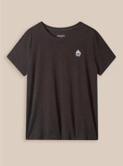 Null Flame Skull Vintage Crew Neck Embroidery Tee