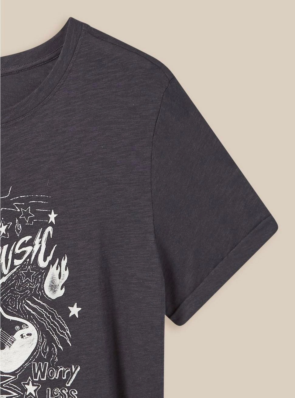 Null Music Relaxed Fit Heritage Slub Crew Neck Roll Sleeve Tee - Image 2