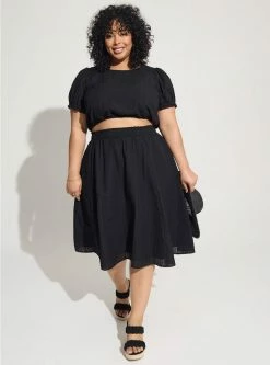 TORRID Midi Seer Sucker Smocked Skirt Set