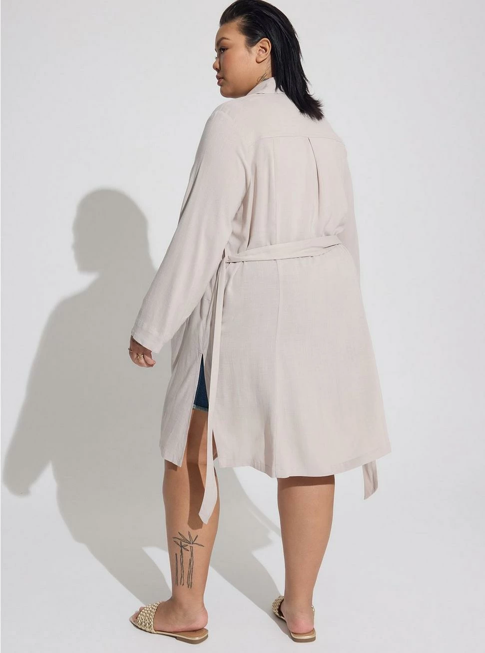 TORRID Rayon Slub Drape Trench - Image 3