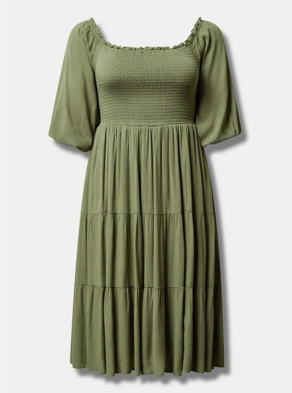 TORRID Midi Gauze Off The Shoulder Tiered Dress - Image 5