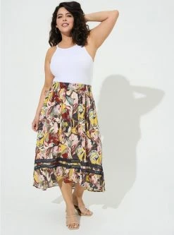 TORRID Maxi Crinkle Gauze Hi-Low Skirt