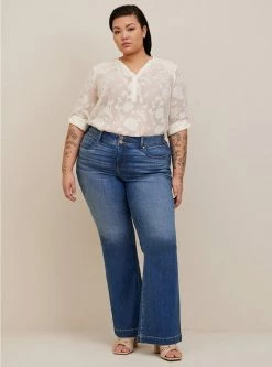 TORRID Harper Clip Chiffon Pullover 3/4 Sleeve Blouse