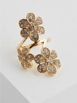 Null Pave Floral Spiral Statement Ring