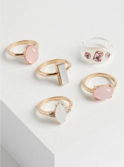 Null Resin And Stone Cocktail Ring